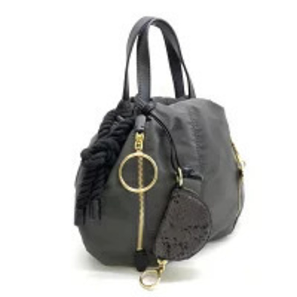 Chloe rope black Clutch See gray  By Handbag Pouch Black Gray